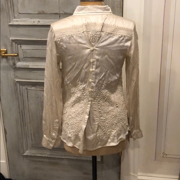 Johnny Was silk Button down with embroidery - Picture 2 of 2